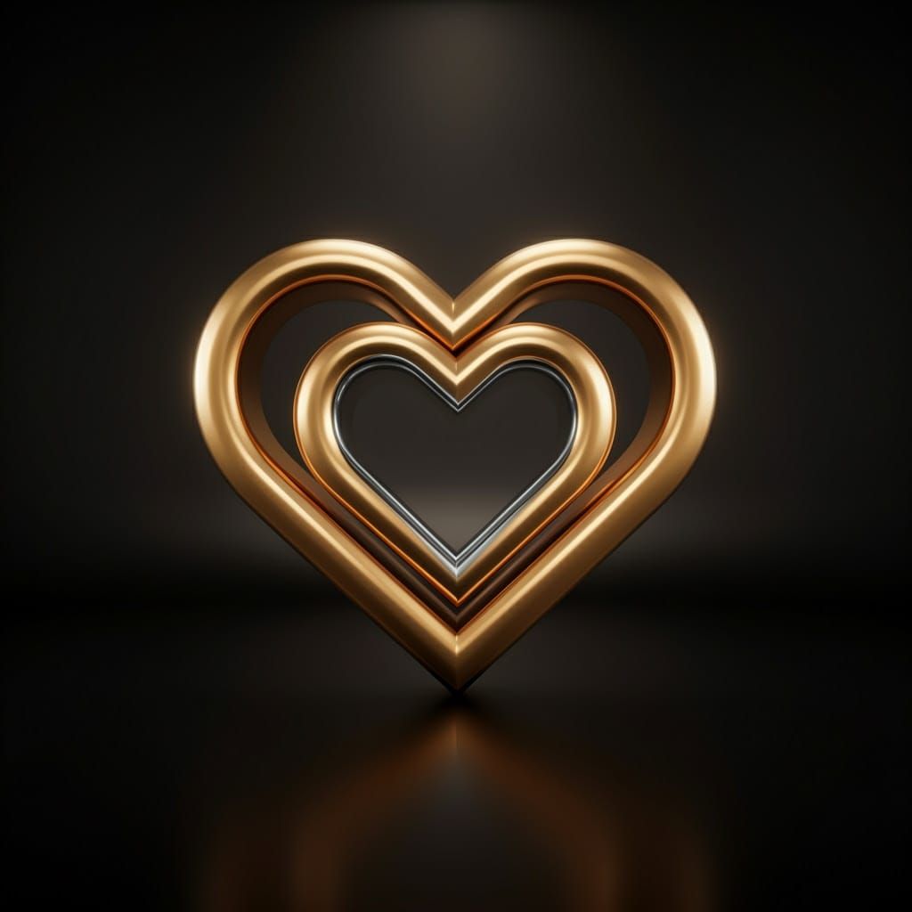 Luxurious Sculptural Logo in Gold and Silver