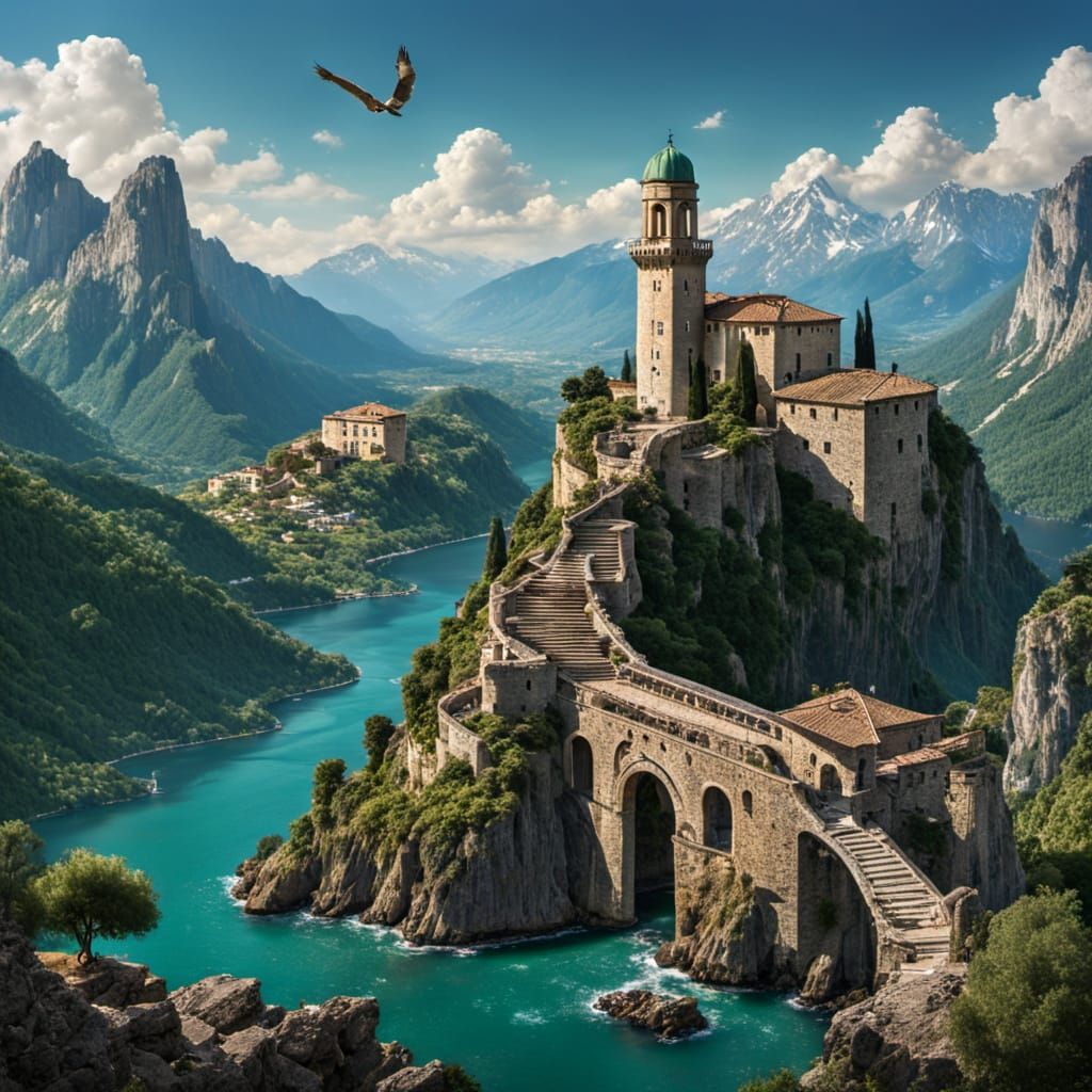 Italian Landscape in Vibrant Colors