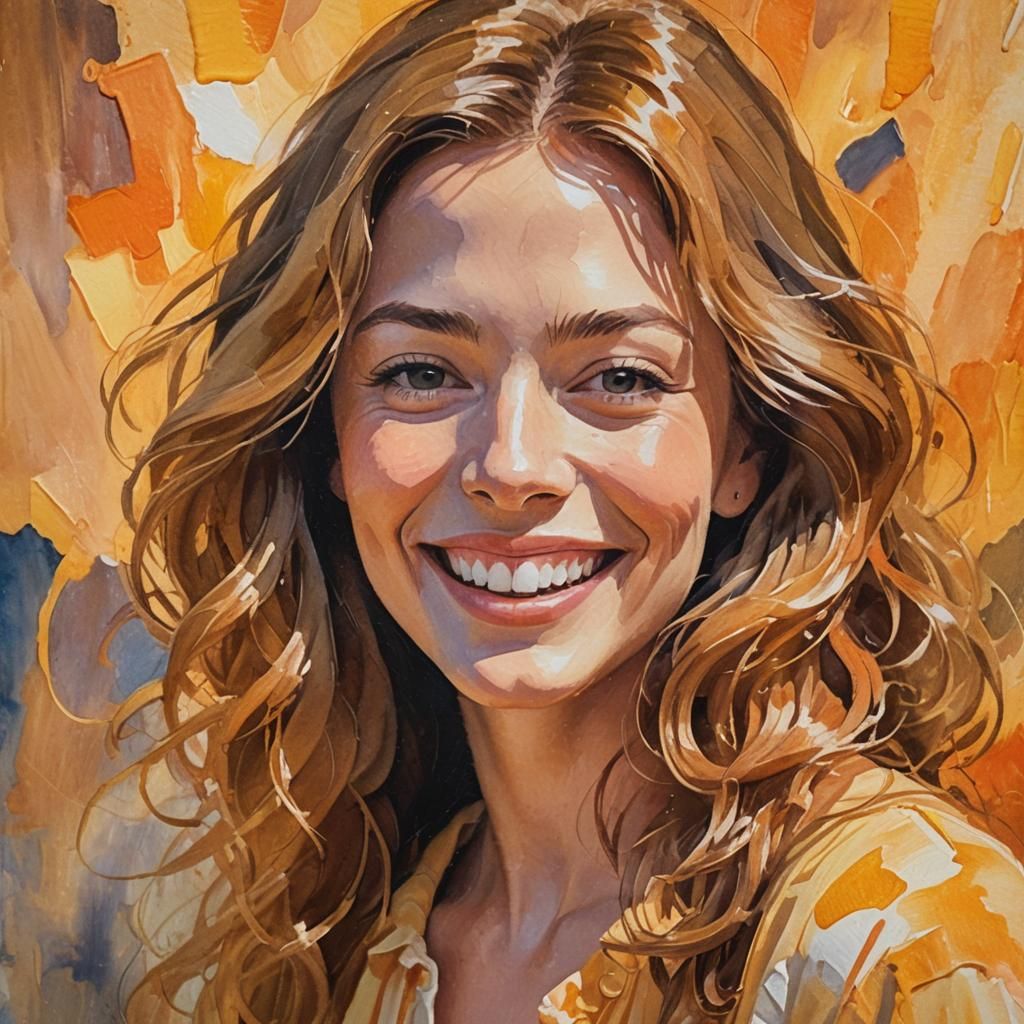 Warm Smile in Gouache Impressionism with Bold Colors
