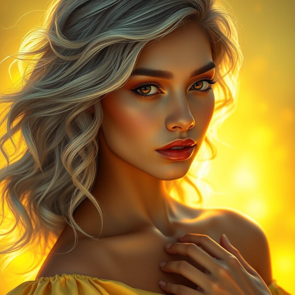 Latin Goddess in Sunset Hues