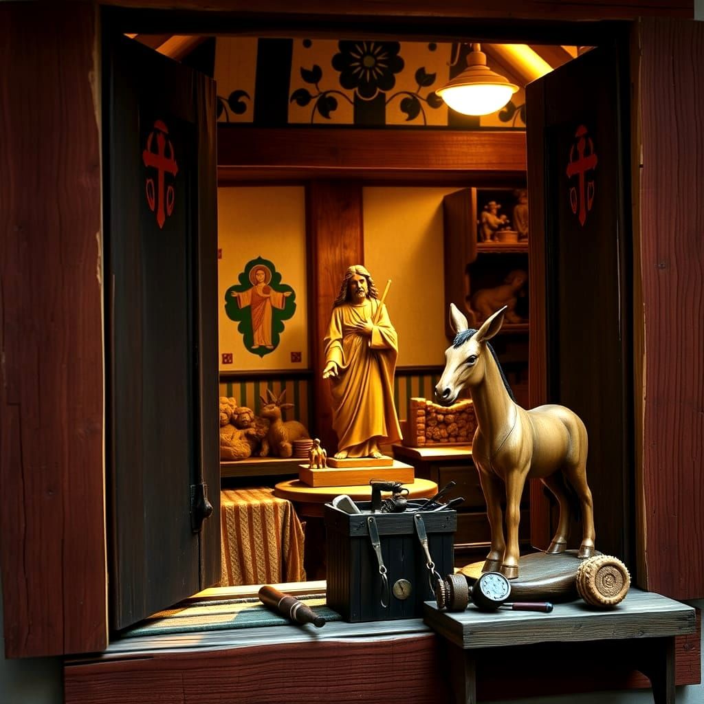 Christened Woodcarver at Work in Oberammergau