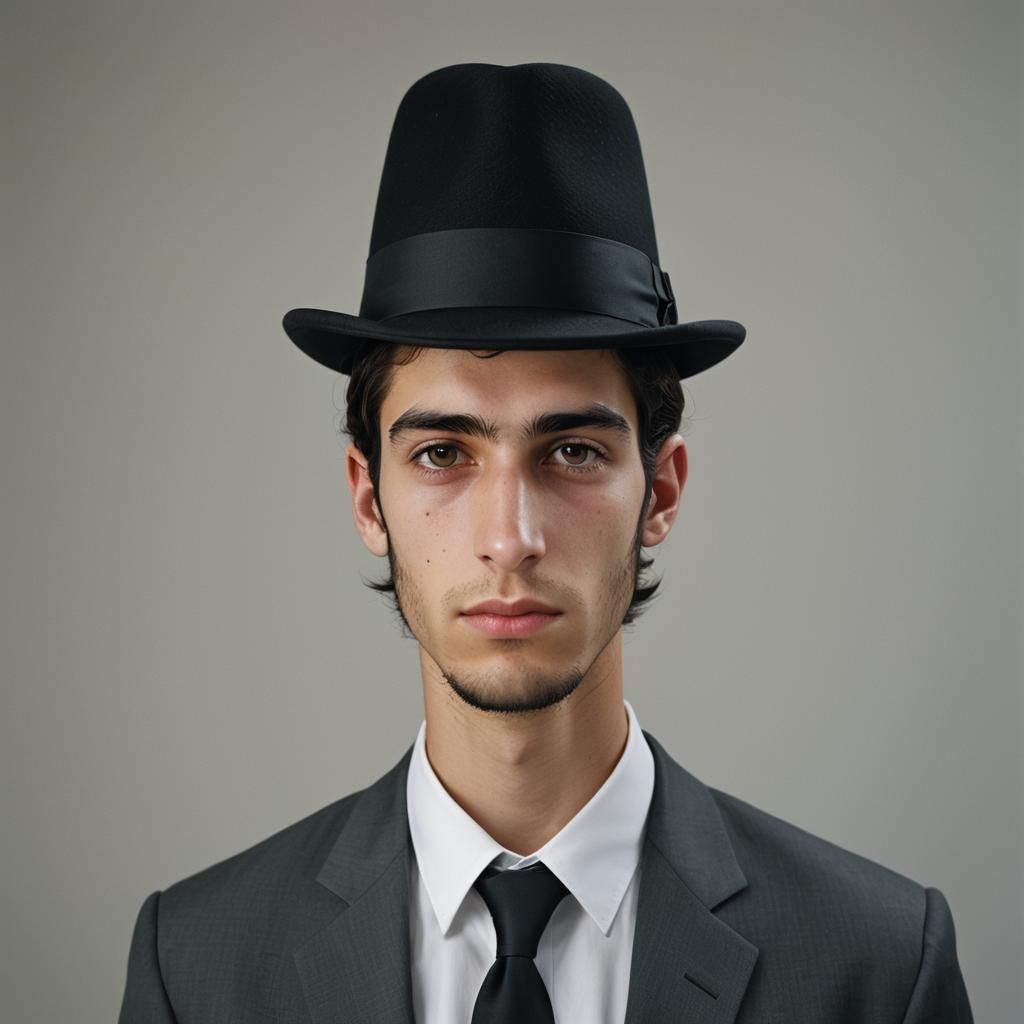 Young Hasidic Man Portrait in Professional Style