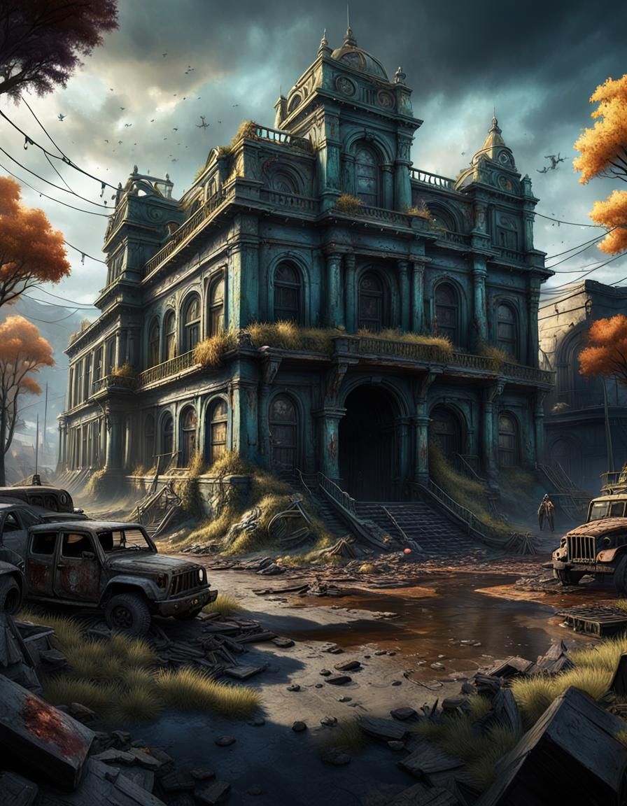 Detailed Zombie Apocalypse in Deep Color