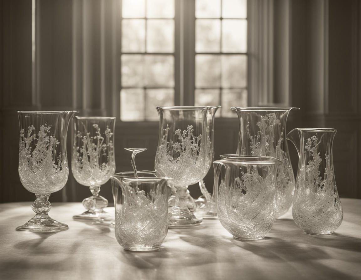 Ethereal Glass Musicians in a Dreamlike Orchestra