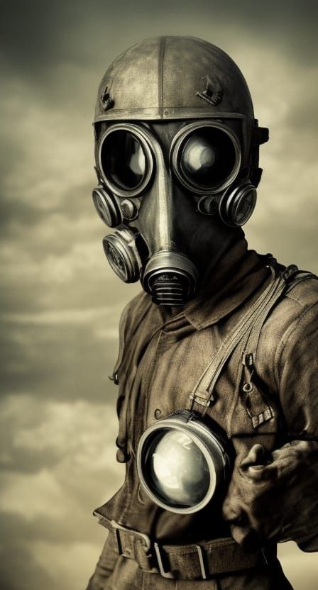 Apocalyptic Survivor in Flower Field, Dark Fantasy Portrait