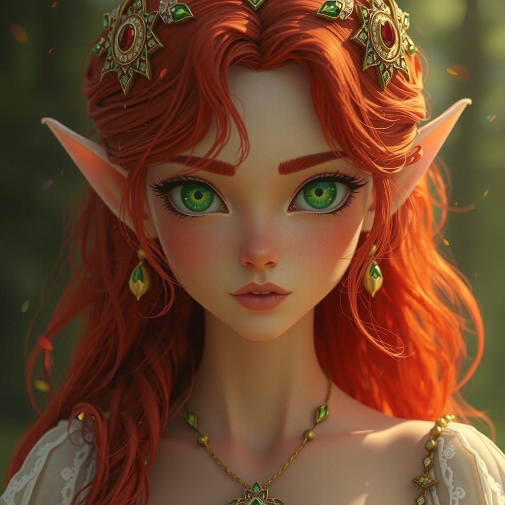 Ethereal Elfin Princess in Radiant Portrait