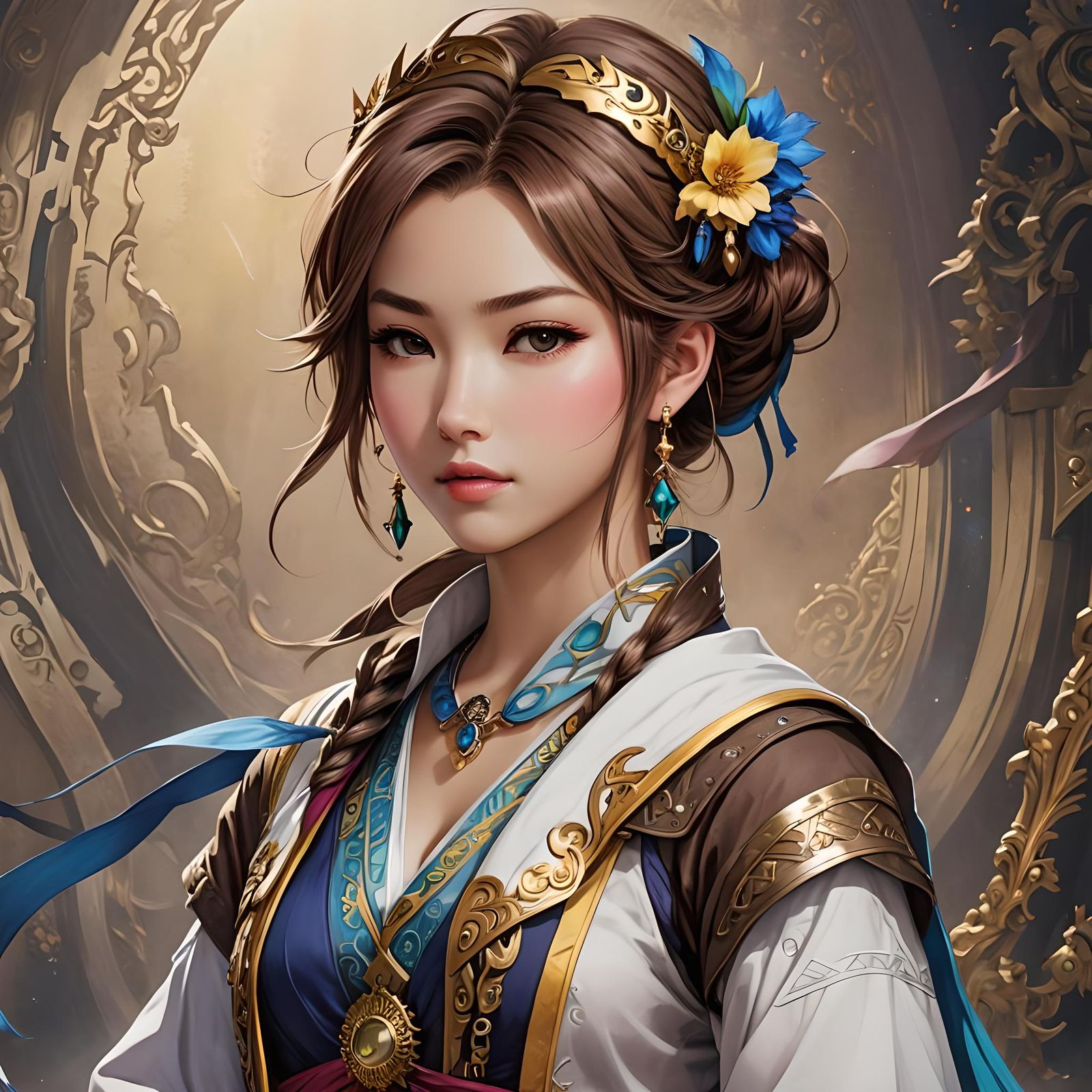 Anime Portrait of Yuna in Akira Toriyama Style