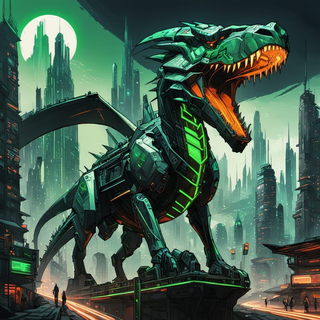 Neon Cityscape in Cyberpunk Style