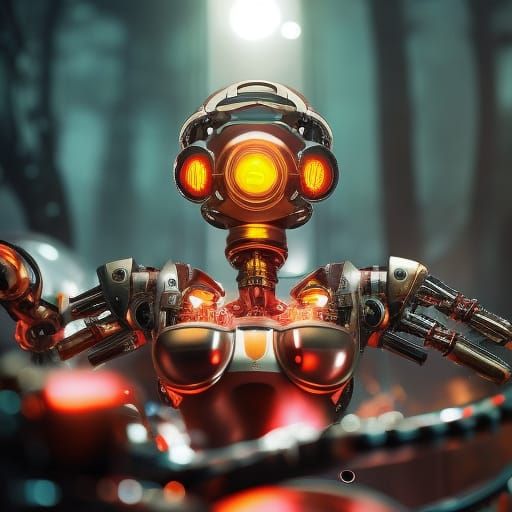 Mechatronic Cyborg Women in Cyberpunk Sunset