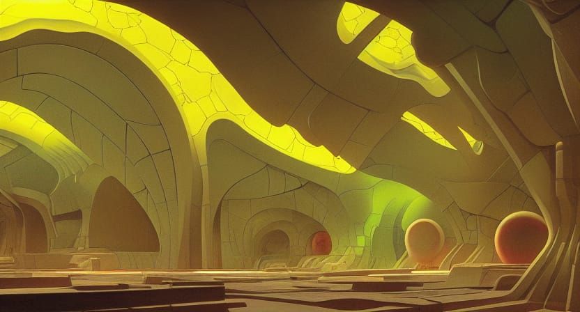 Subterranean City: Retro-Futuristic Concept Art