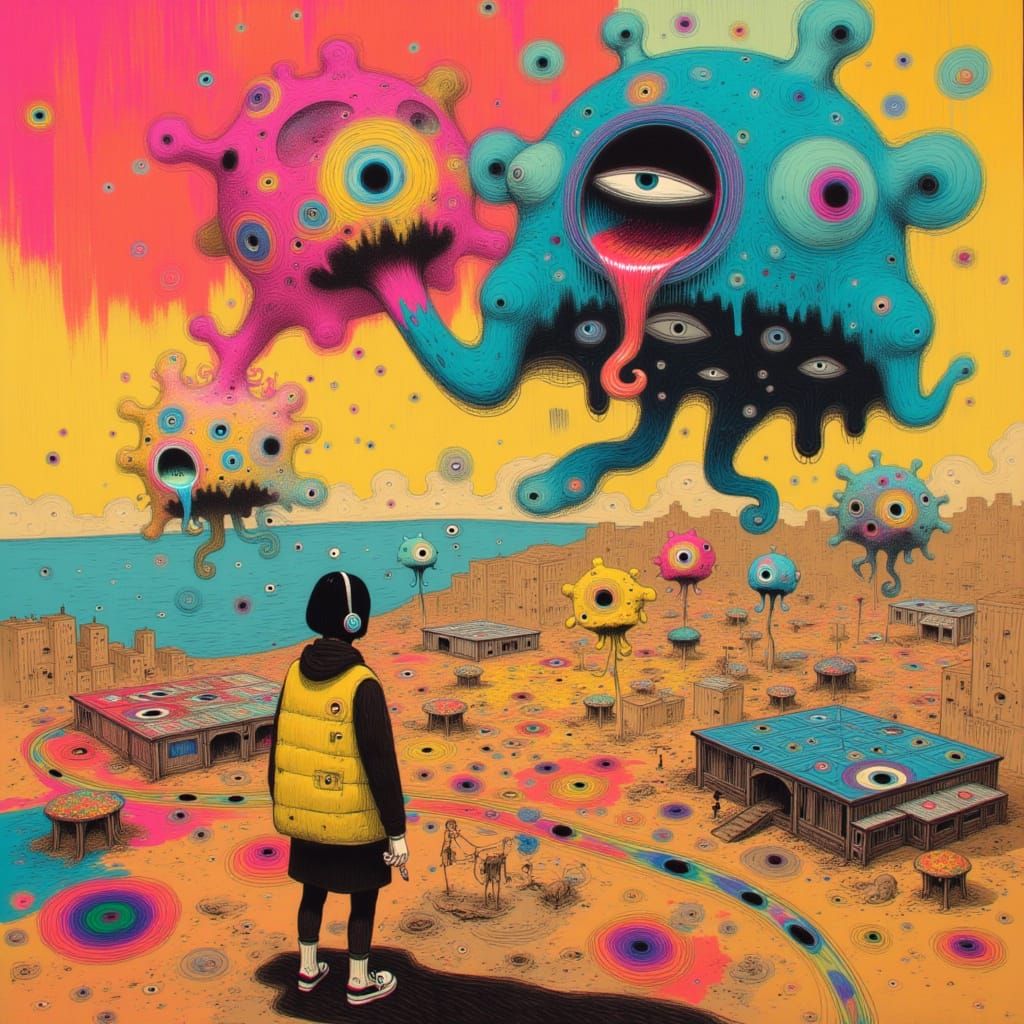 Energetic Rock Paper Scissors Art in Vibrant Style