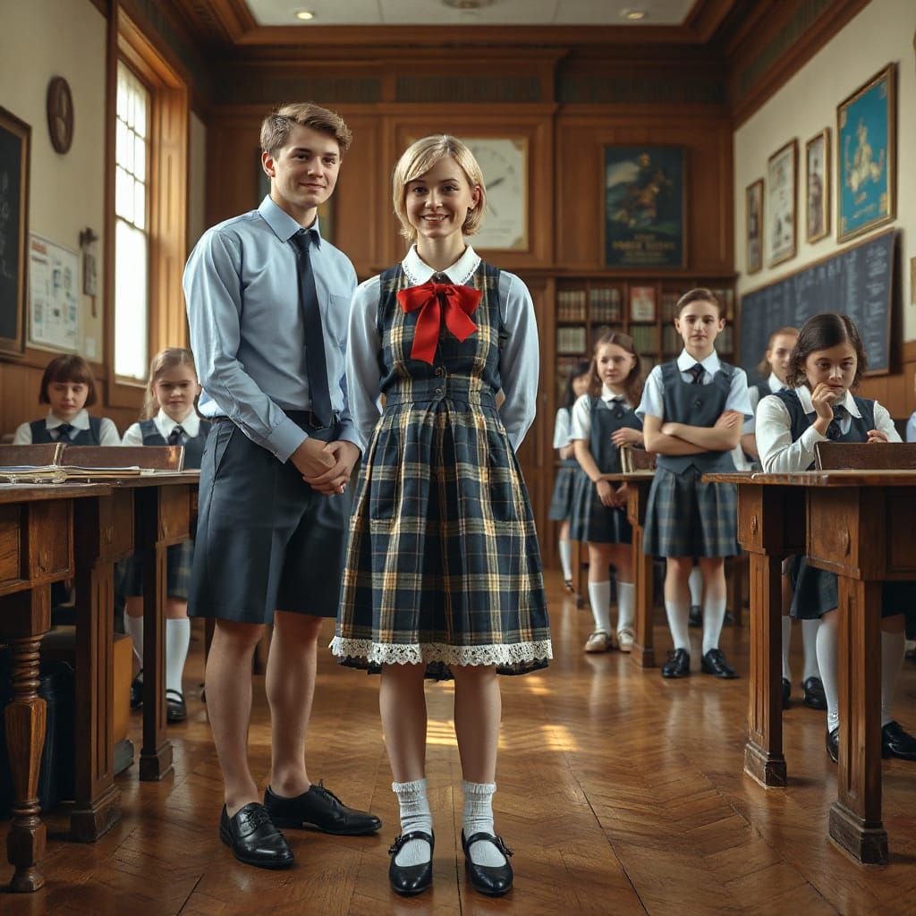 Elegant Student Takes Center Stage in Vintage-Inspired Class...