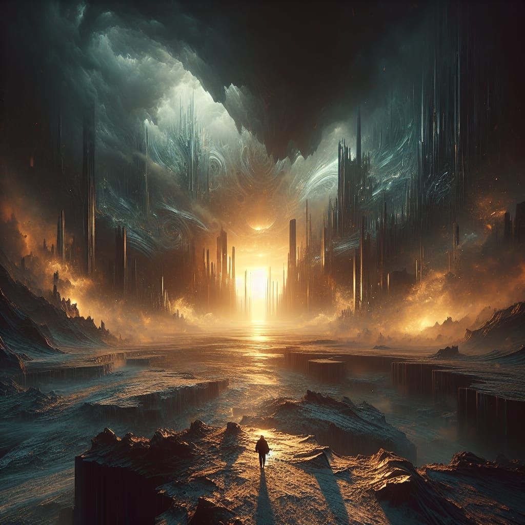 Dramatic Digital Painting of Despair and Loneliness