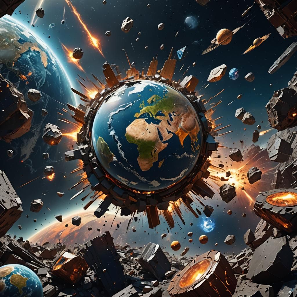 Shattered Earth Amidst Collapsing Solar System