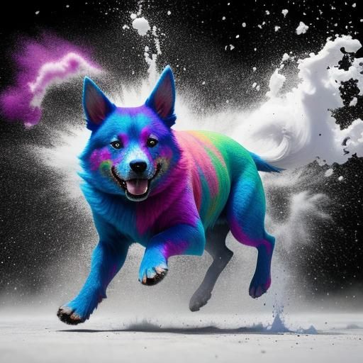 Dogs in Holi Powder: A Vibrant Celebration