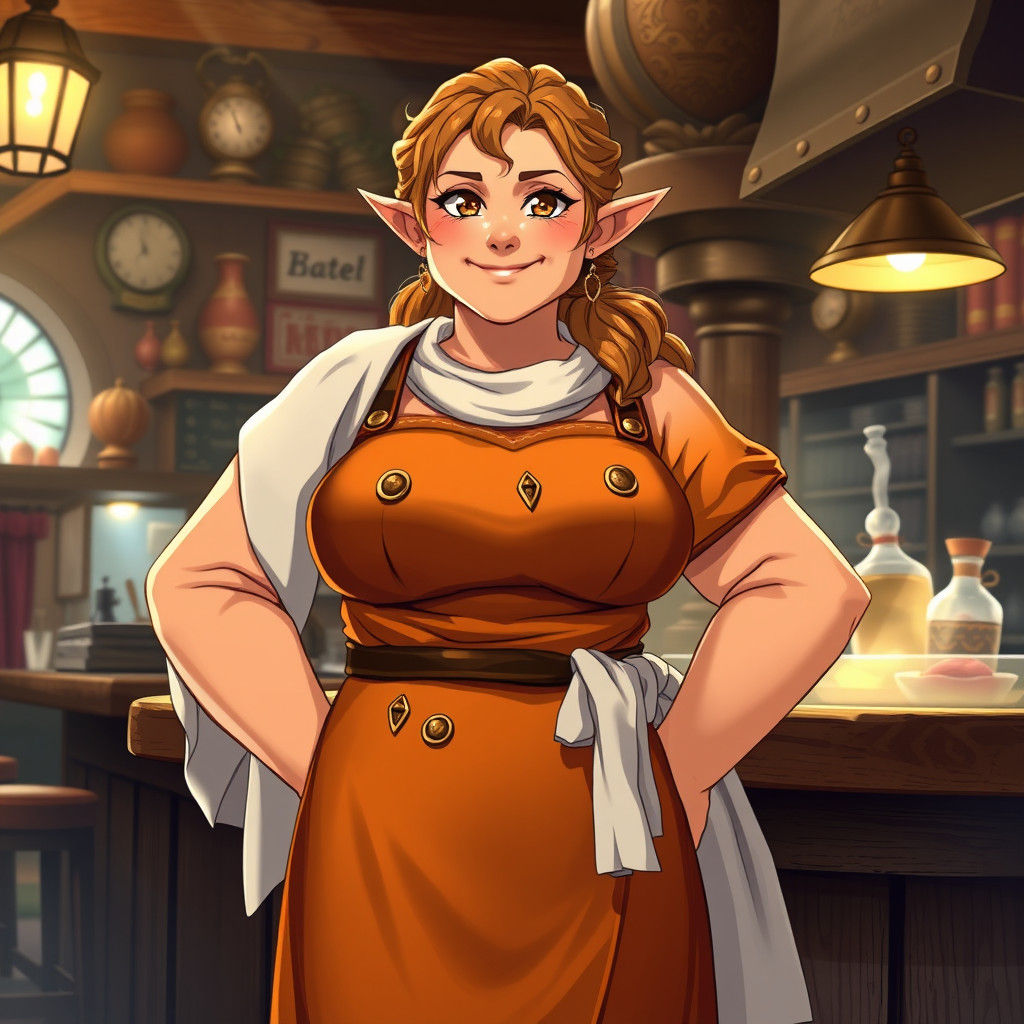 Welcoming Tavern Cook in Anime Style