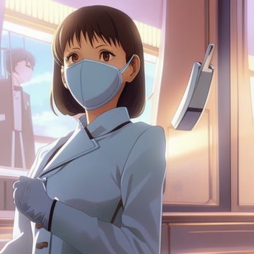 Female Dentist in Anime Style Dental Office