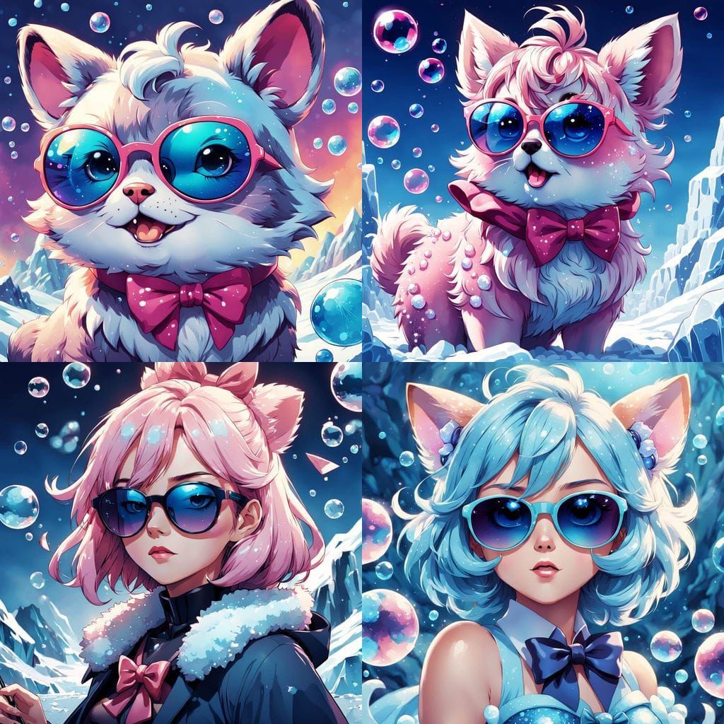 Cute Fantasy Creature Wears Whimsical Sunglasses