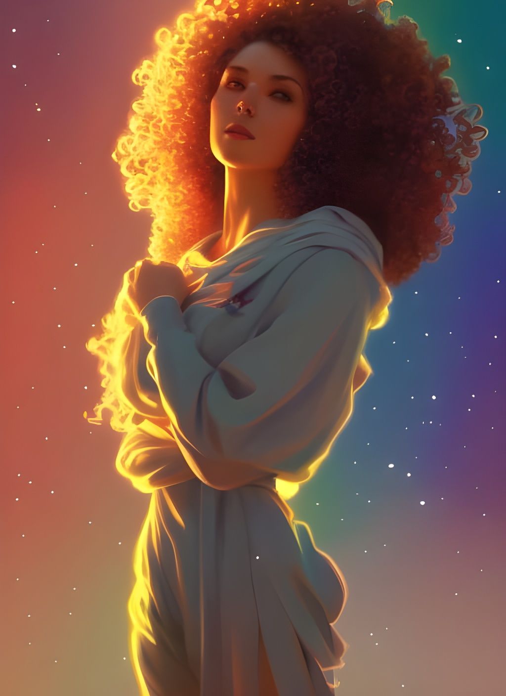 Rainbow Ambition Portrait in Hyperdetailed Style