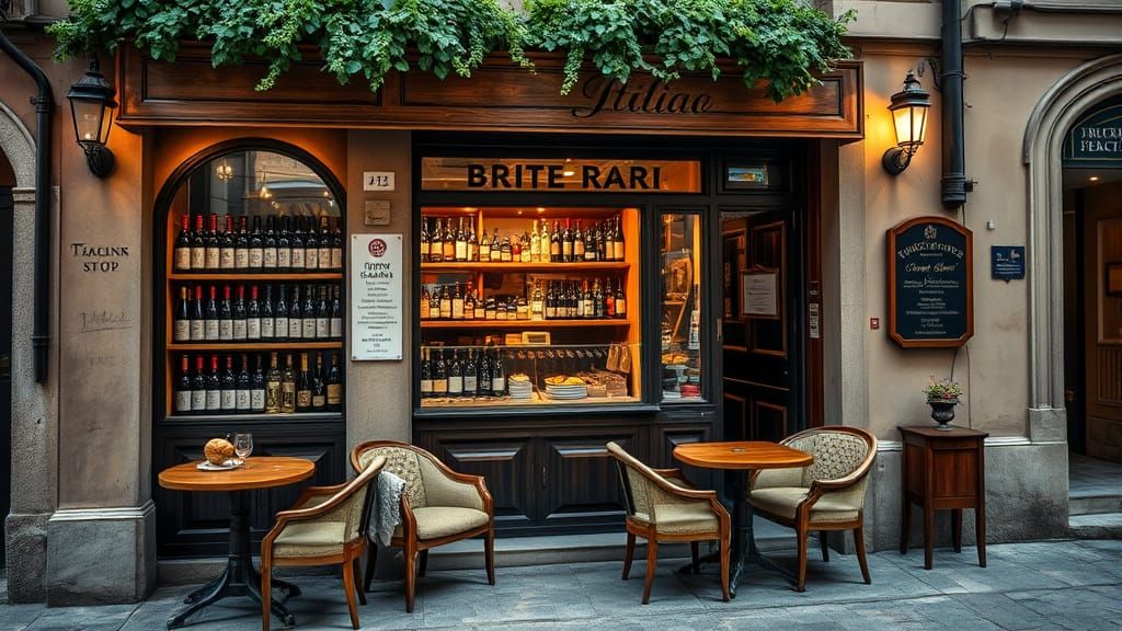Inviting Italian Wine Shop with Nostalgic Warmth