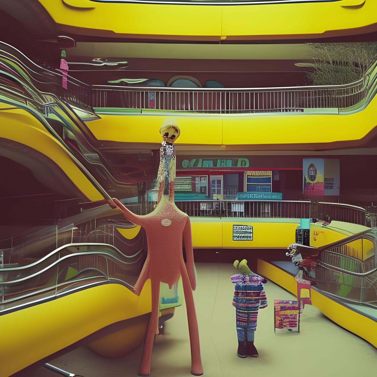 Creepy Endless Mall with Slides and Mascots