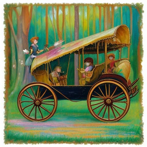 Hazelnut Chariot in Expressionist Neo-Impressionism Style