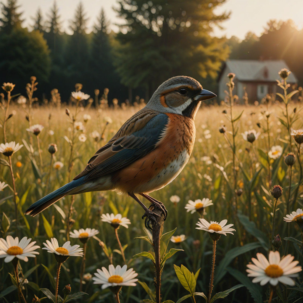Ethereal Bloom, Cinematic Film Still in Warm Light