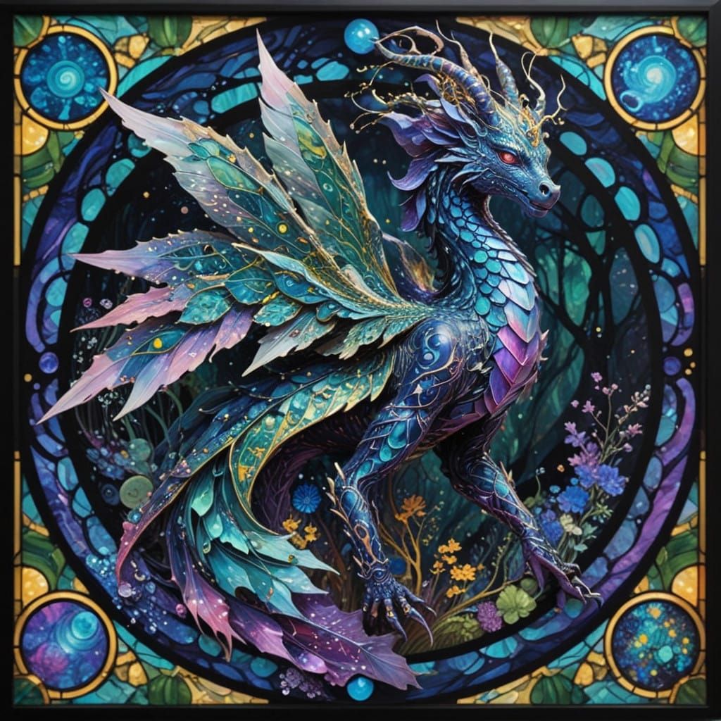 Ethereal Merfolk Warrior in Art Nouveau-Inspired Sci-Fi Armo...