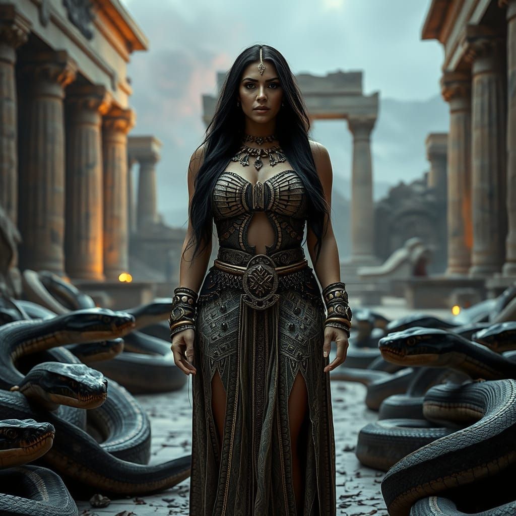 Sumerian Priestess Surrenders to Serpentine Gods