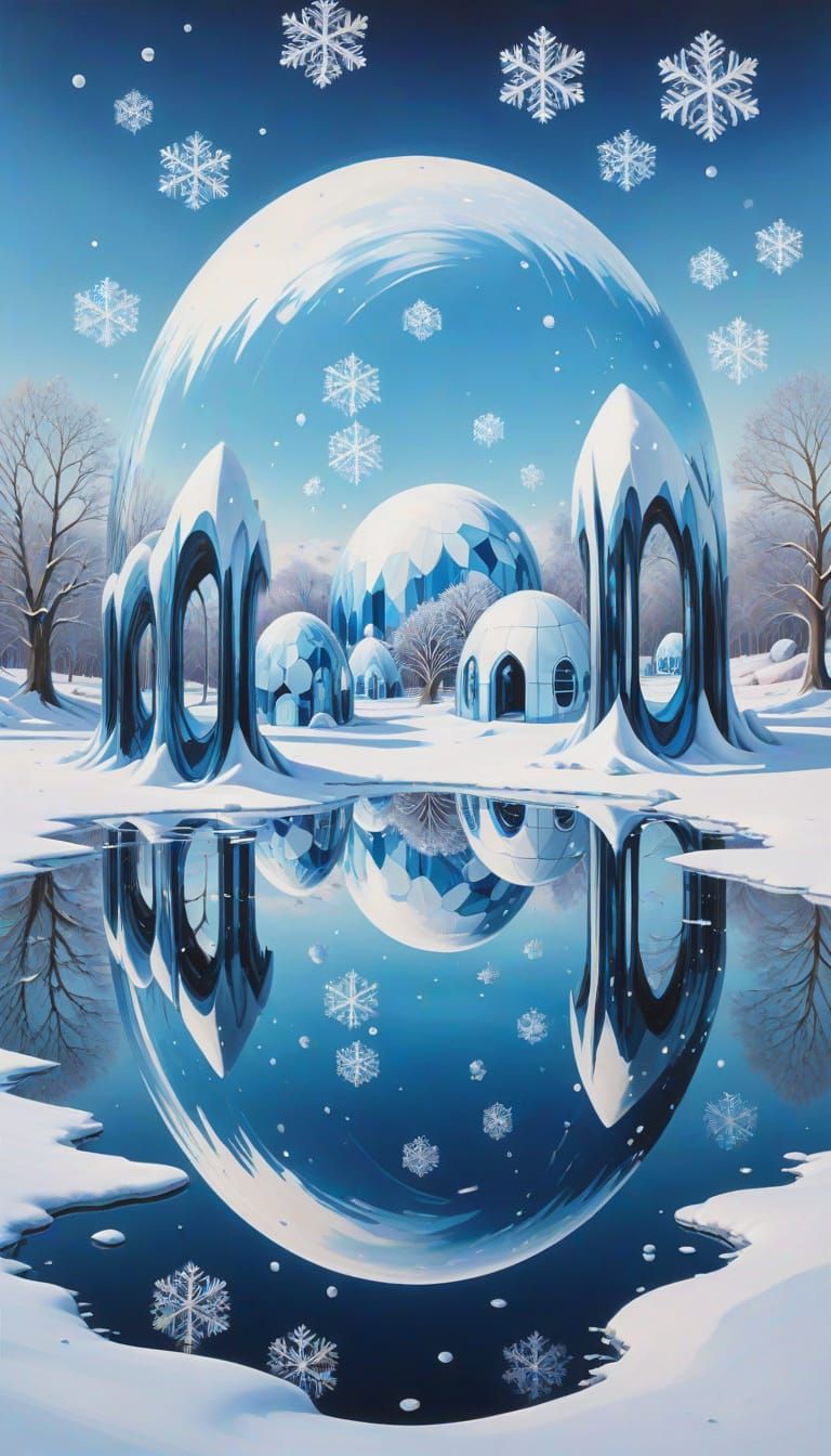 Winter Wonderland Reflected in Union Jack Mirror