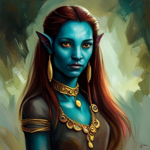 Beautiful Na'vi Portrait Inspired by Avatar: The Way of Wate...