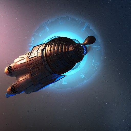 Futuristic Clockpunk Spaceship in High Resolution 3D