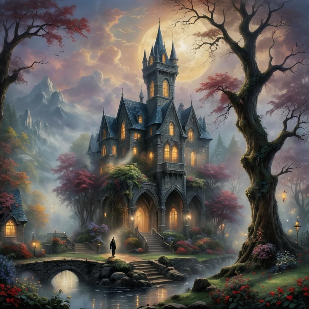 Ethereal Fantasy Scene: The Vampire Diaries in Mist