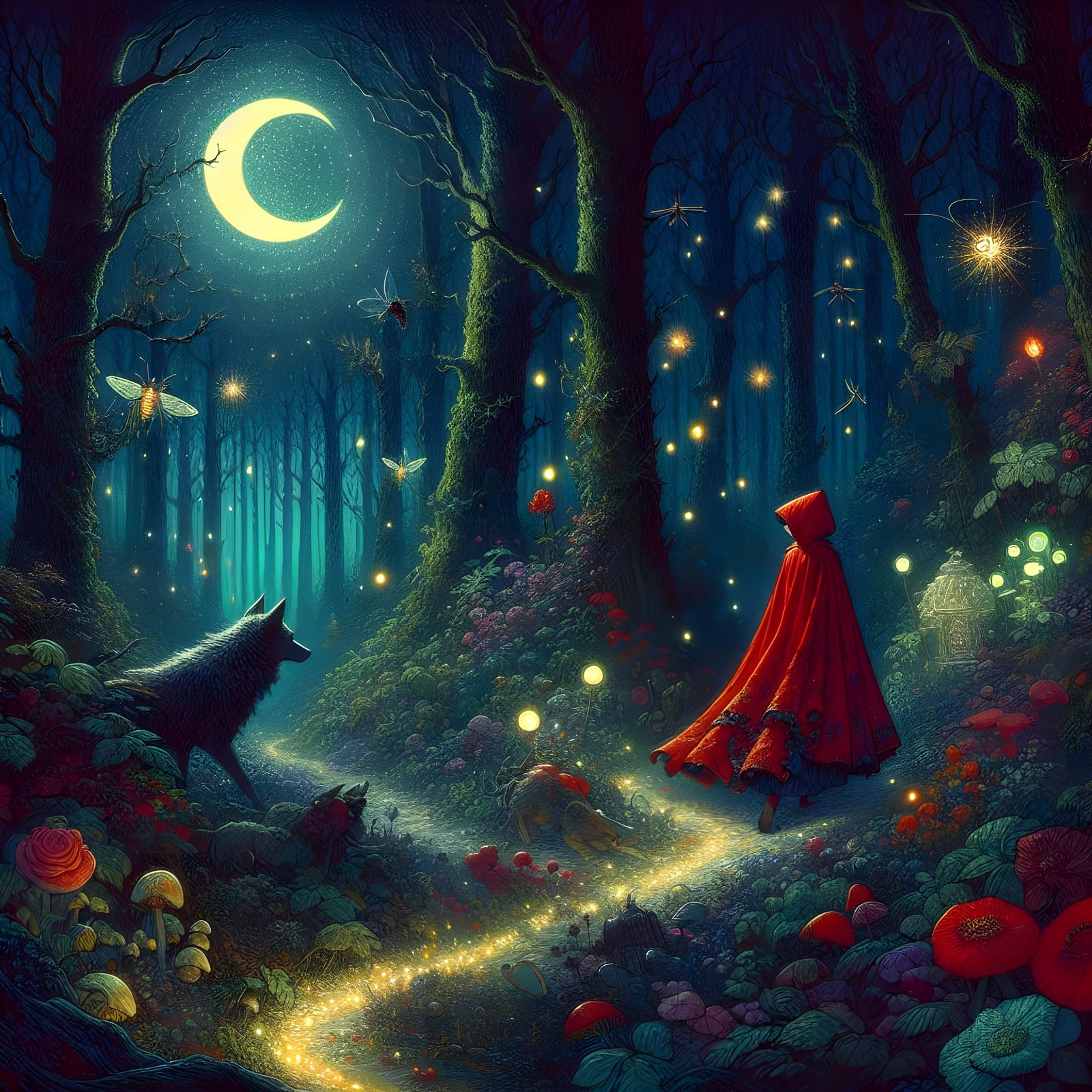 Red Cloak in Enchanted Forest