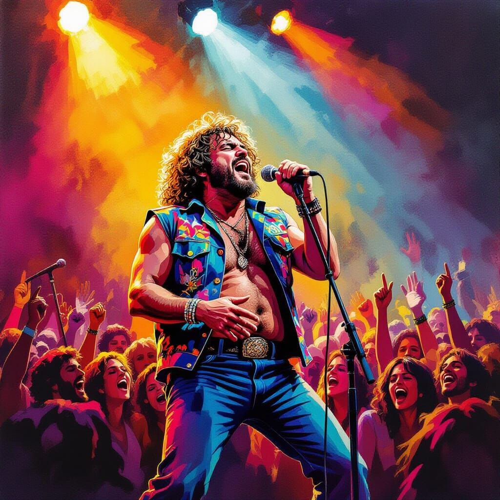 Joe Cocker at Woodstock Gouache Painting