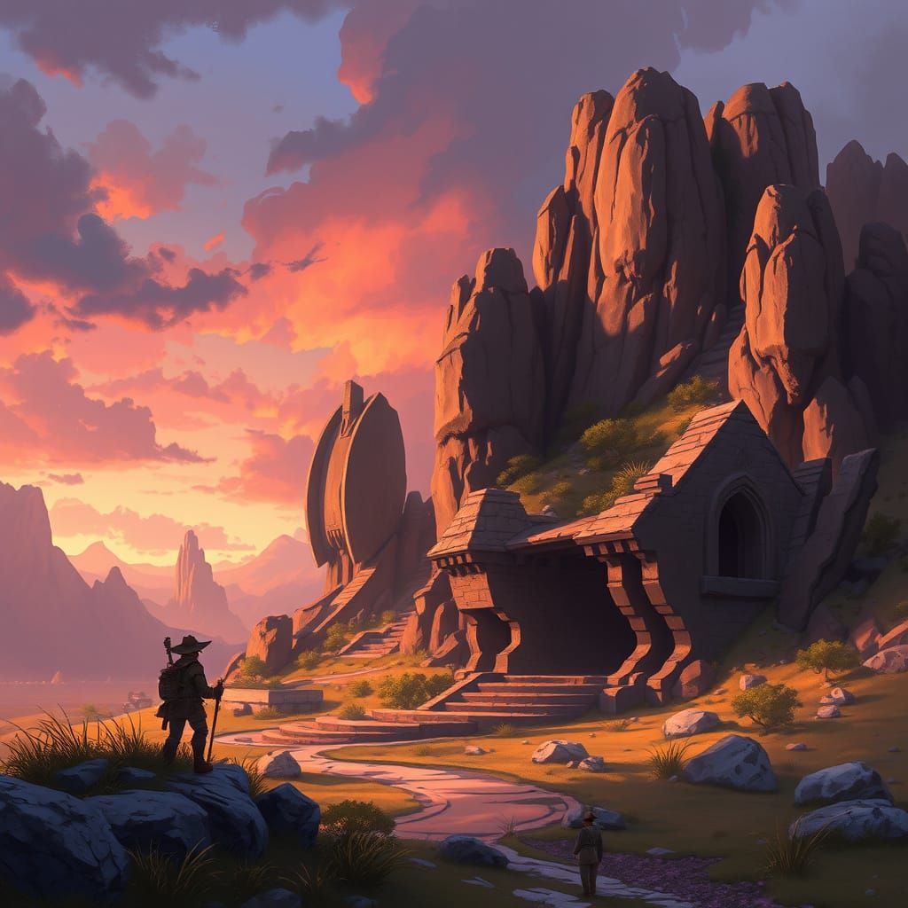 Dramatic Landscape in Digital Painting Style