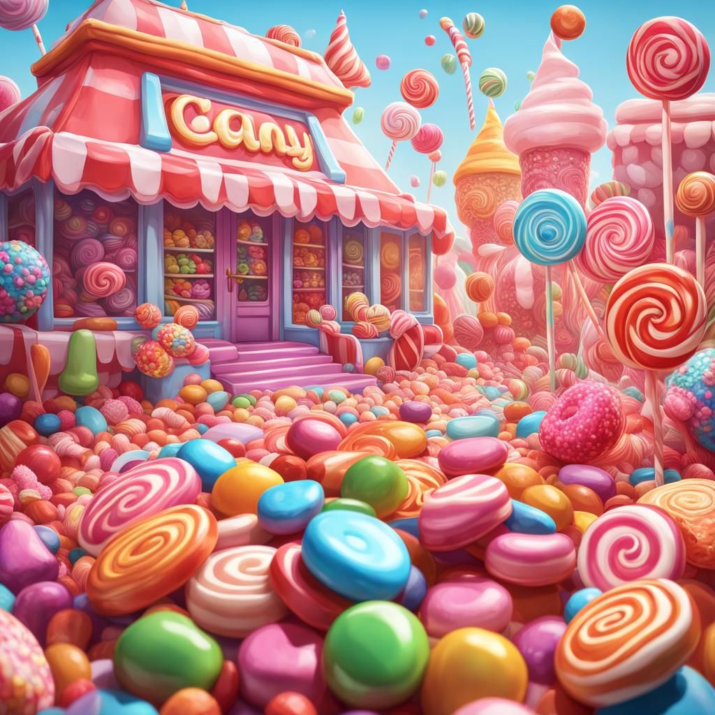 Colorful Candy Character in Hyperrealistic Digital Art