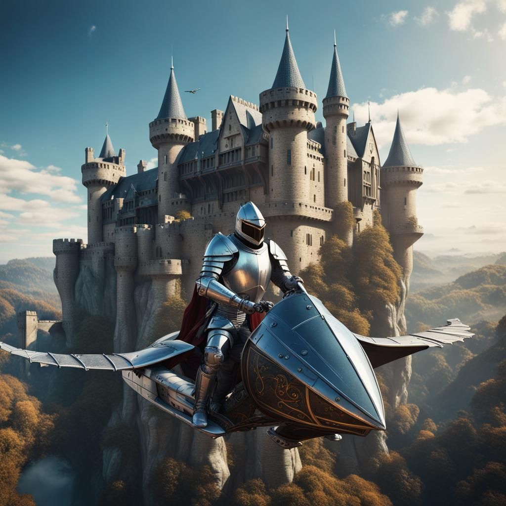 Medieval Knight and his New Flying Machine