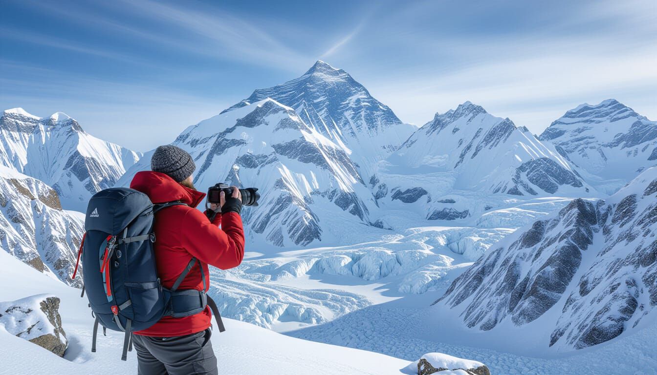 Hiker Captures Majestic Mount Everest in Photorealistic Styl...