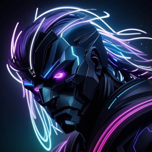 Electric Blue Light Radiates in Darkened Scene