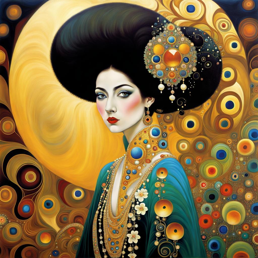 Exotic Fractal Elegance as Oil Painting