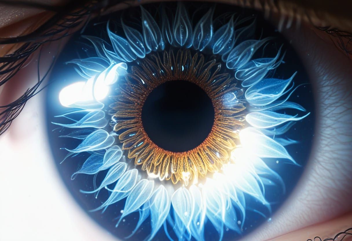Sunflower Eye: Anime Antagonist in High-Res Macro