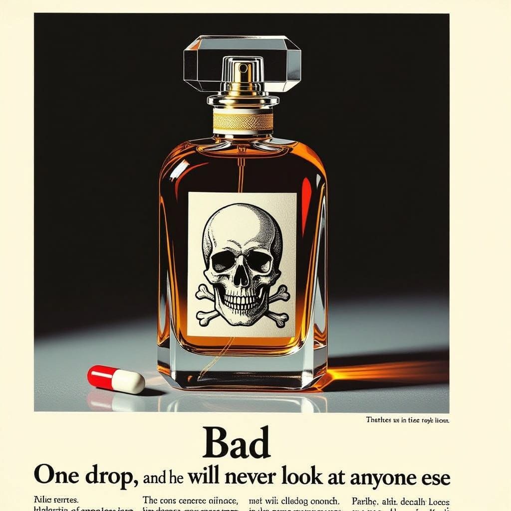 Sultry Perfume Ad in a Disturbing Bottle