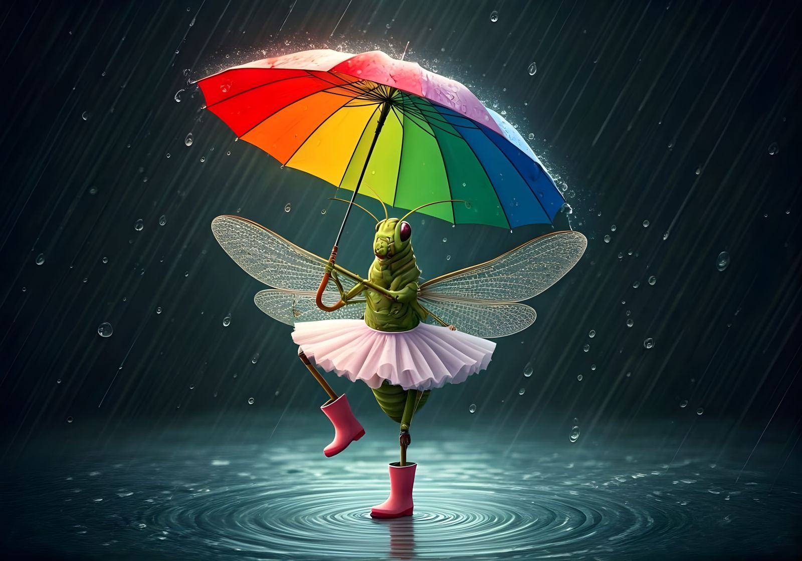 Dancing under rain