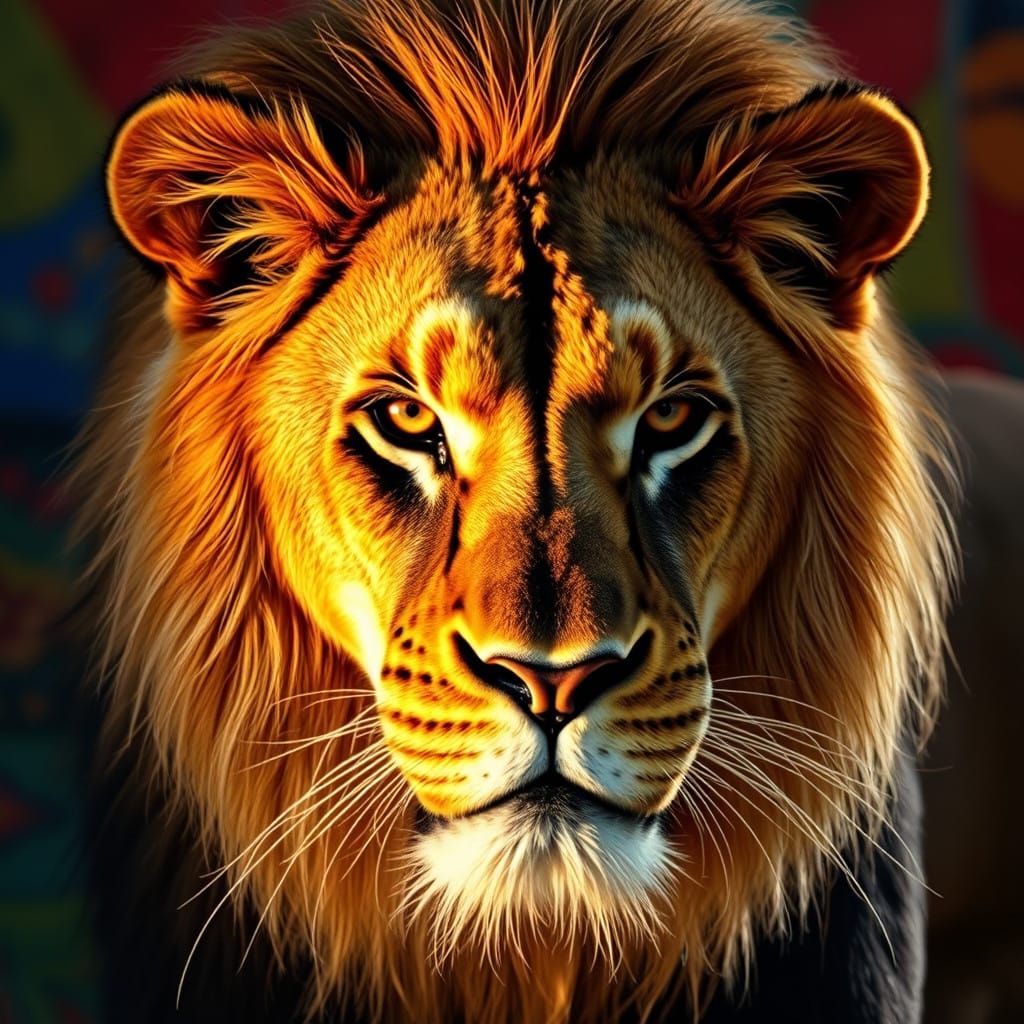 Regal Lion in Hyperrealistic Detail