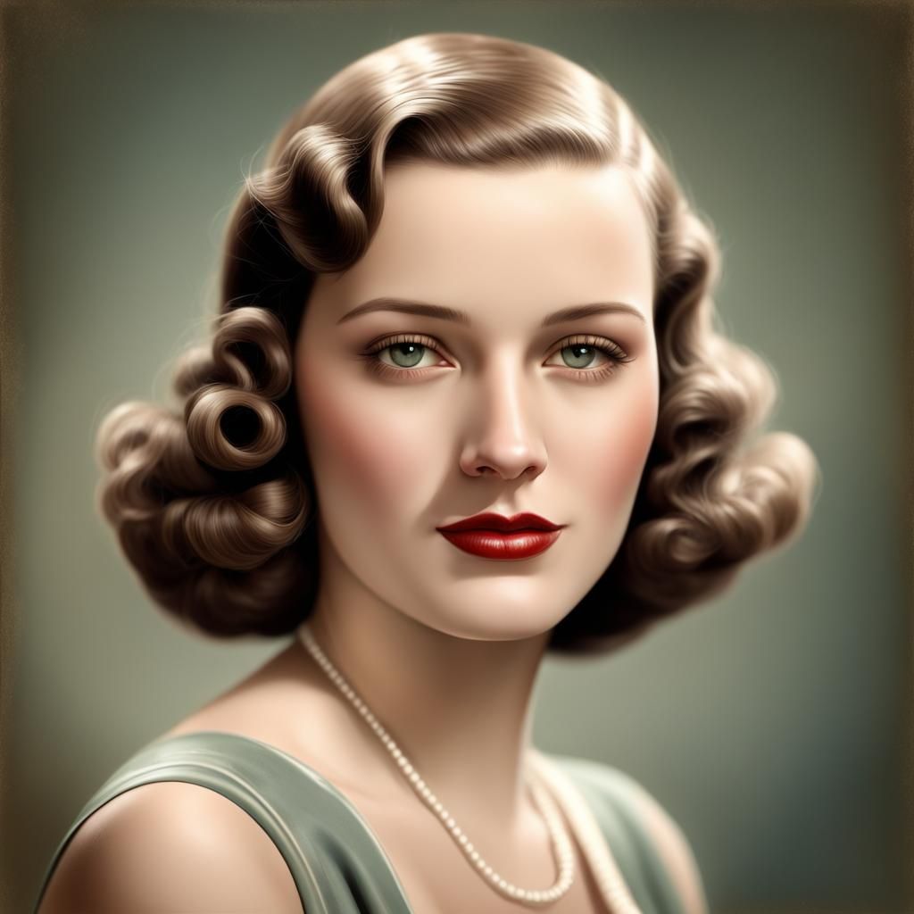 Realistic Portrait of 1930s American Woman