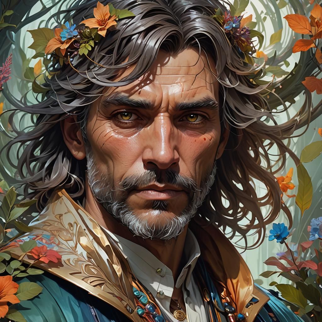 Naturalist Portrait in Hyperdetailed Art Style