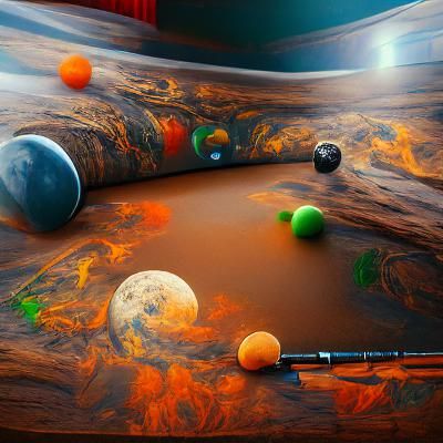 Planetary Snooker Table: A Fantastical Matte Painting