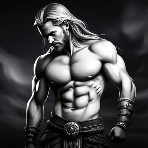 Lugh Tuatha de Danu: Charcoal Fantasy Art