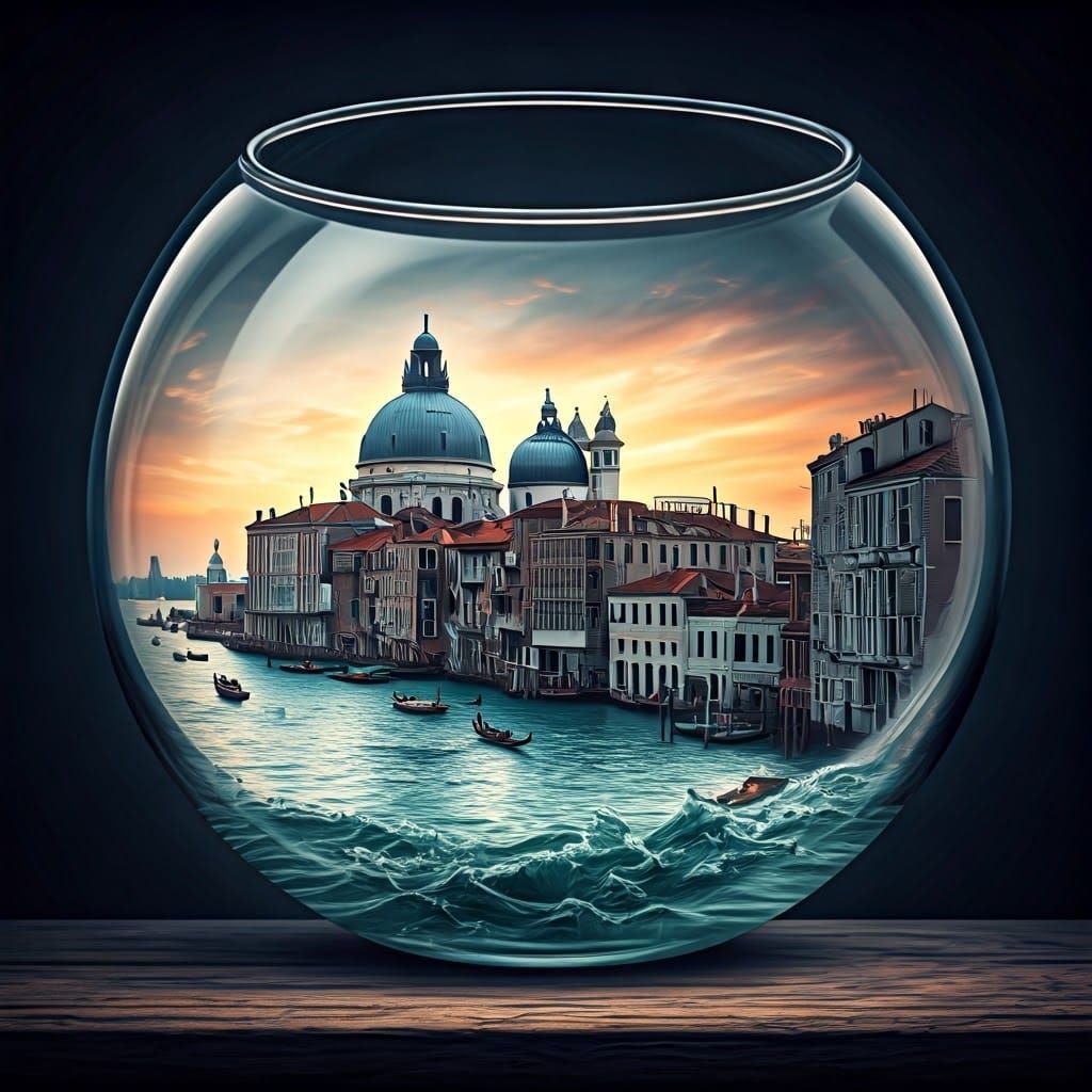 Epic Venice Cityscape in Shattered Glass
